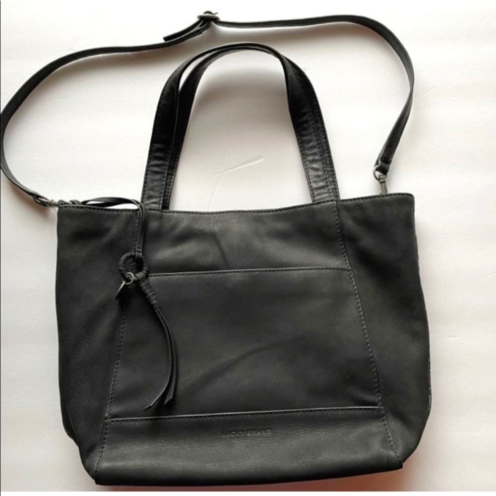 Lucky brand black leather tote/crossbody
